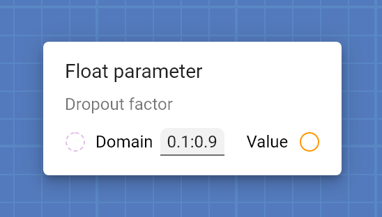 Float parameter card