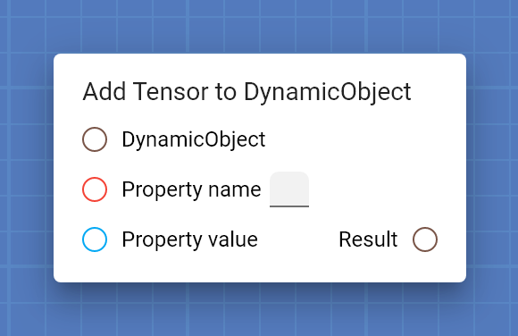 "Add Tensor to DynamicObject" card