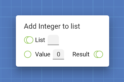 "Add Integer to list" card