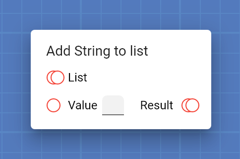 "Add String to list" card