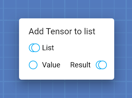 "Add Tensor to list" card