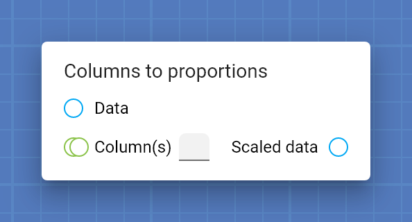 "Columns to proportions" card