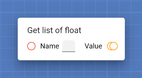 "Get list of float" card