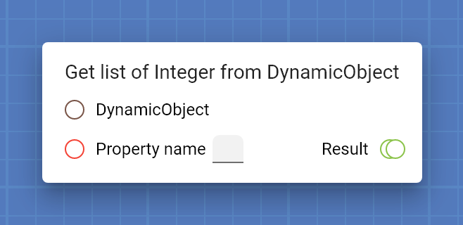 "Get list of Integer from DynamicObject" card