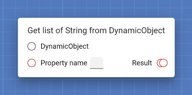 "Get list of String from DynamicObject" card