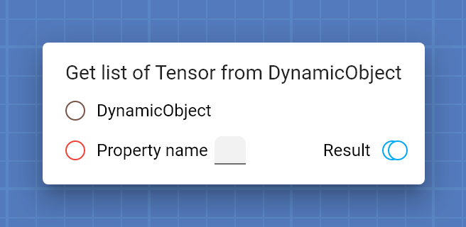 "Get list of Tensor from DynamicObject" card