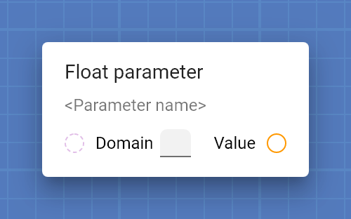 "Float parameter" card