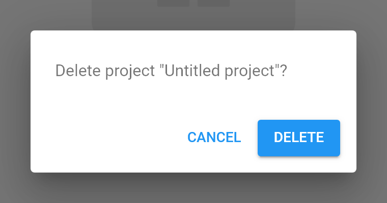 "Delete project" dialog