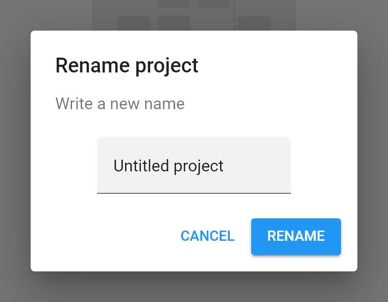 "Rename project" dialog