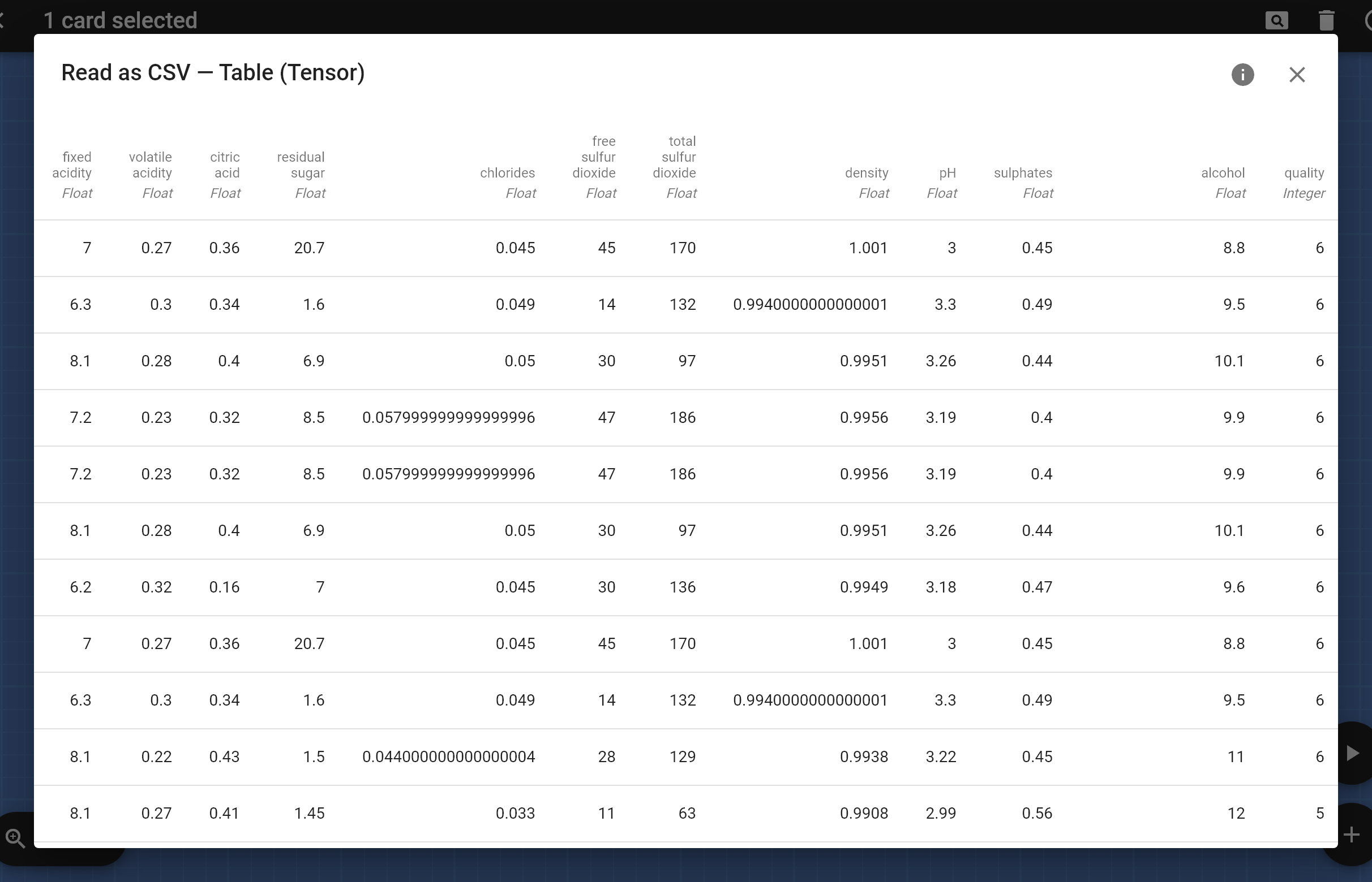 "Preview output" dialog