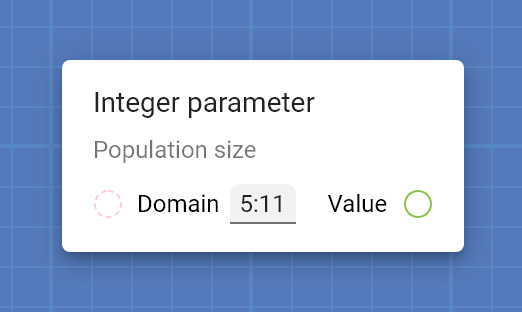 Integer parameter card with domain 5:11